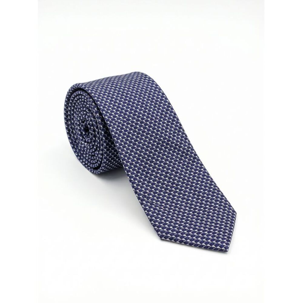 Canali Blue Geometric Pattern 100% Silk Tie